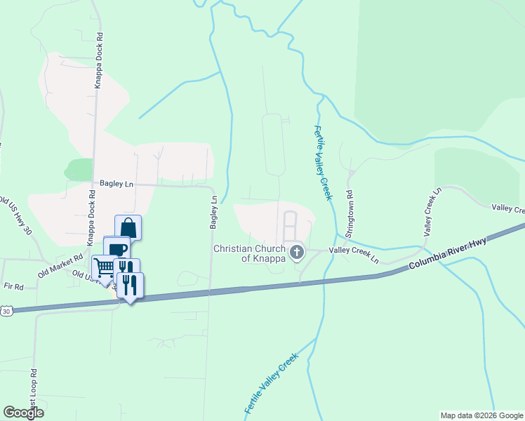 map of restaurants, bars, coffee shops, grocery stores, and more near 42468 Dale Lane in Astoria
