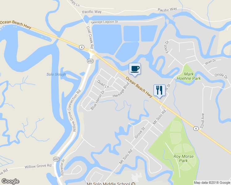map of restaurants, bars, coffee shops, grocery stores, and more near 327 Franklin Place in Longview