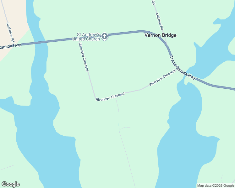 map of restaurants, bars, coffee shops, grocery stores, and more near 144 Riverview Crescent in Vernon Bridge