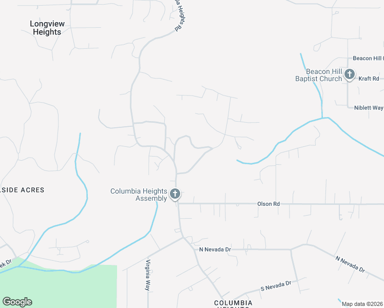 map of restaurants, bars, coffee shops, grocery stores, and more near 133 West Beacon Hill Drive in Longview