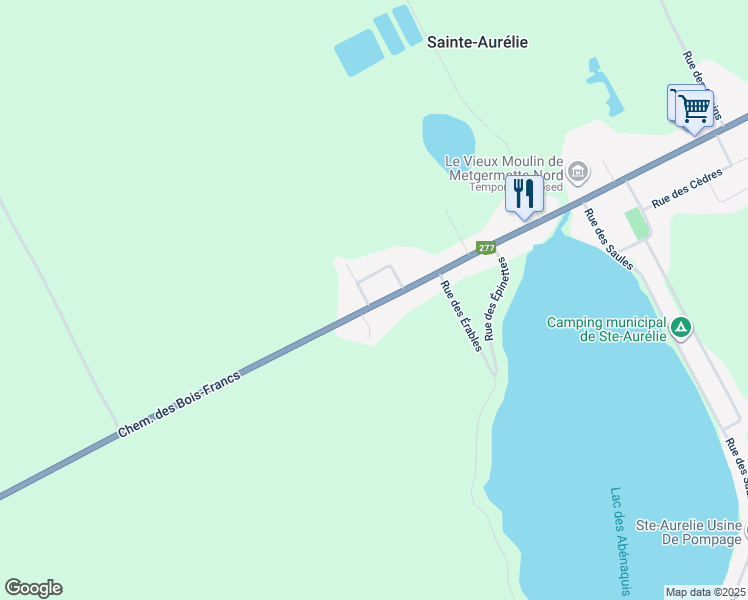 map of restaurants, bars, coffee shops, grocery stores, and more near 88 Chemin des Bois-Francs in Sainte-Aurélie