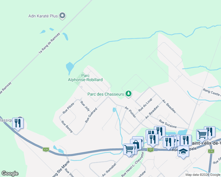 map of restaurants, bars, coffee shops, grocery stores, and more near in 