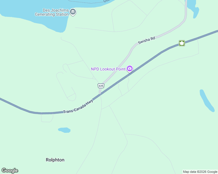 map of restaurants, bars, coffee shops, grocery stores, and more near 36989 Ontario 17 in Laurentian Hills