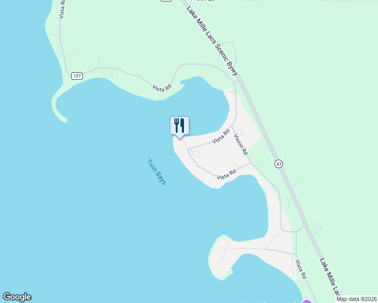 map of restaurants, bars, coffee shops, grocery stores, and more near 3466 Vista Road in Isle