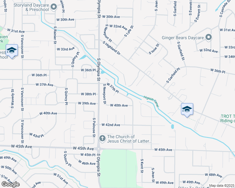 map of restaurants, bars, coffee shops, grocery stores, and more near 3702 South Jean Place in Kennewick