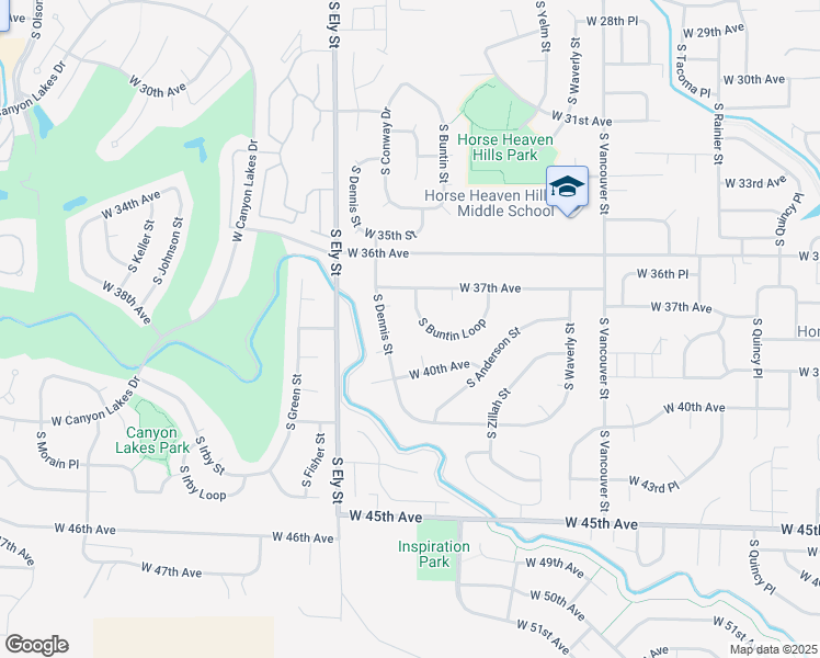 map of restaurants, bars, coffee shops, grocery stores, and more near 3819 South Buntin Loop in Kennewick