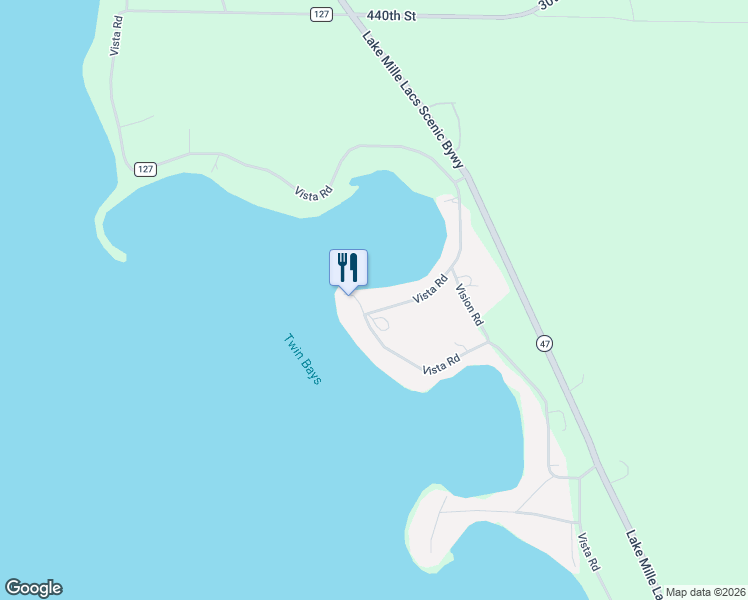 map of restaurants, bars, coffee shops, grocery stores, and more near 3466 Vista Road in Isle