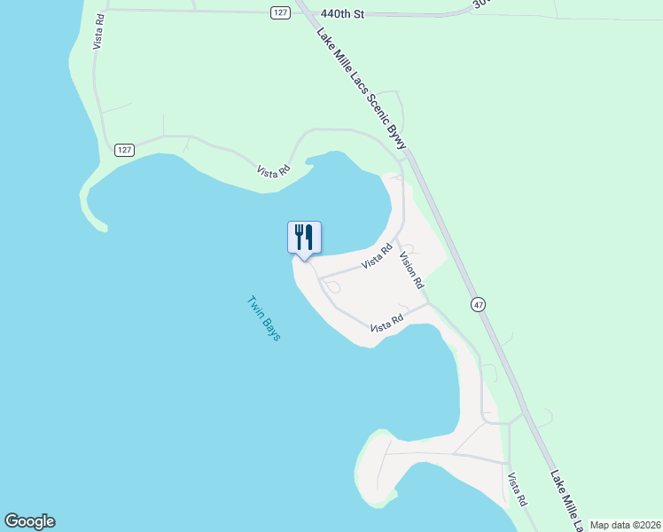 map of restaurants, bars, coffee shops, grocery stores, and more near 3466 Vista Road in Isle