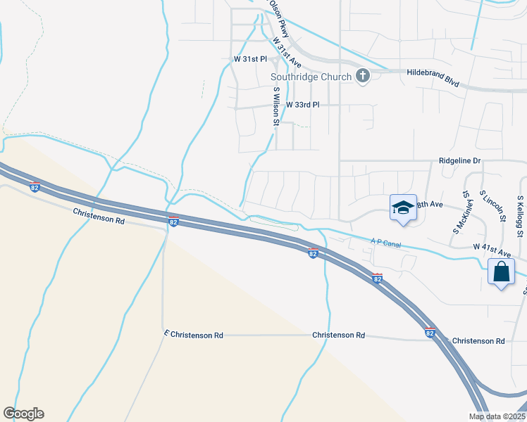 map of restaurants, bars, coffee shops, grocery stores, and more near 6831 Ridgeline Drive in Kennewick