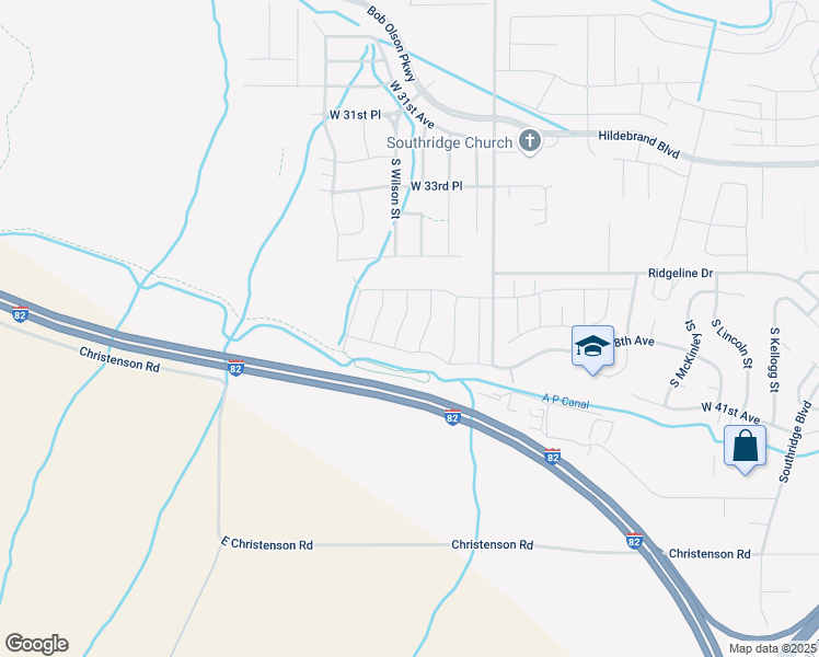 map of restaurants, bars, coffee shops, grocery stores, and more near 6831 Ridgeline Drive in Kennewick