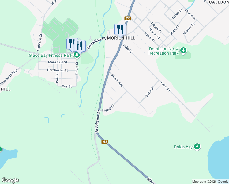 map of restaurants, bars, coffee shops, grocery stores, and more near 14 Crescent Drive in Glace Bay