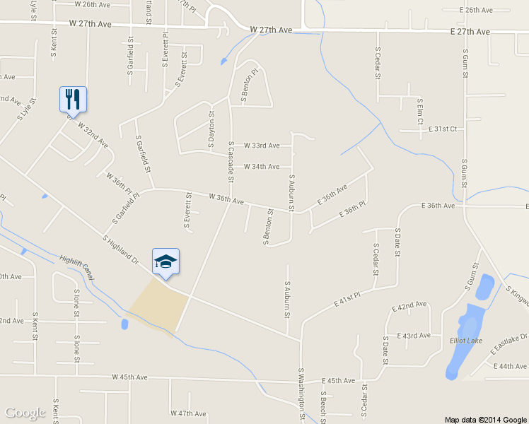 map of restaurants, bars, coffee shops, grocery stores, and more near 3602 South Benton Street in Kennewick