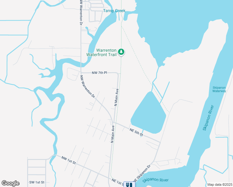 map of restaurants, bars, coffee shops, grocery stores, and more near 665 North Main Avenue in Warrenton