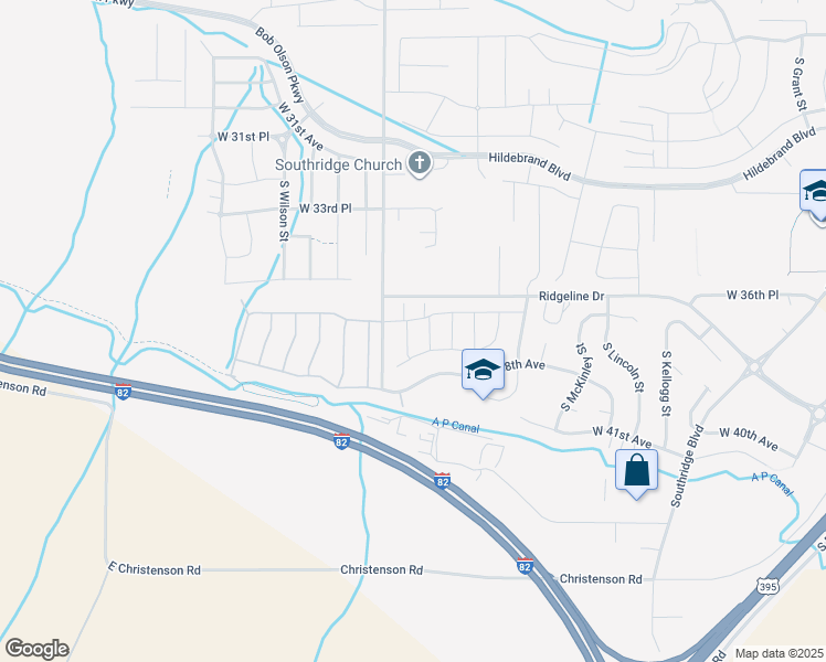 map of restaurants, bars, coffee shops, grocery stores, and more near 6698 West 38th Avenue in Kennewick
