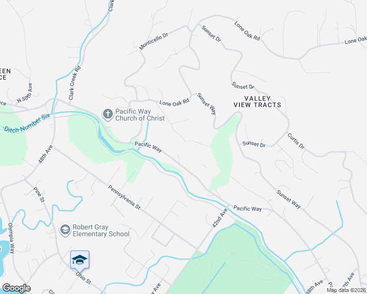 map of restaurants, bars, coffee shops, grocery stores, and more near 4415 Poplar Way in Longview