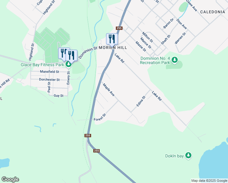 map of restaurants, bars, coffee shops, grocery stores, and more near in Glace Bay