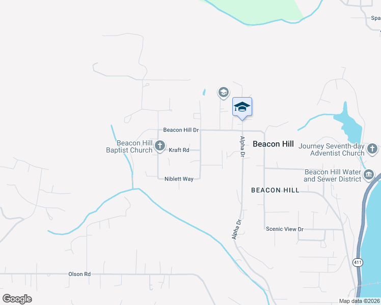 map of restaurants, bars, coffee shops, grocery stores, and more near 105 Kraft Road in Longview