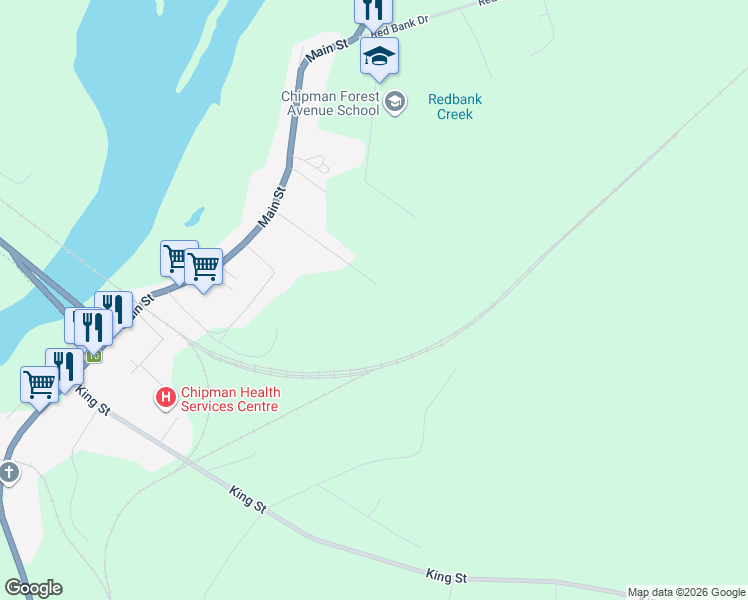 map of restaurants, bars, coffee shops, grocery stores, and more near 64 Maple Street in Chipman
