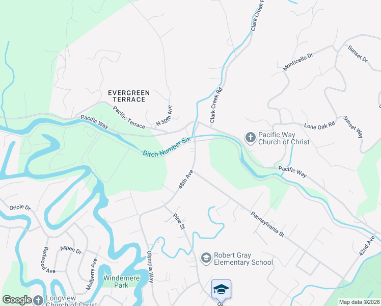 map of restaurants, bars, coffee shops, grocery stores, and more near 2719 48th Avenue in Longview