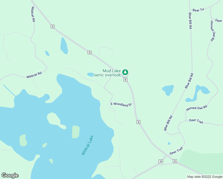 map of restaurants, bars, coffee shops, grocery stores, and more near 9899 West Woodland Drive in Vilas County
