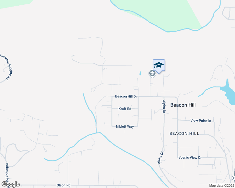 map of restaurants, bars, coffee shops, grocery stores, and more near 214 Beacon Hill Drive in Longview