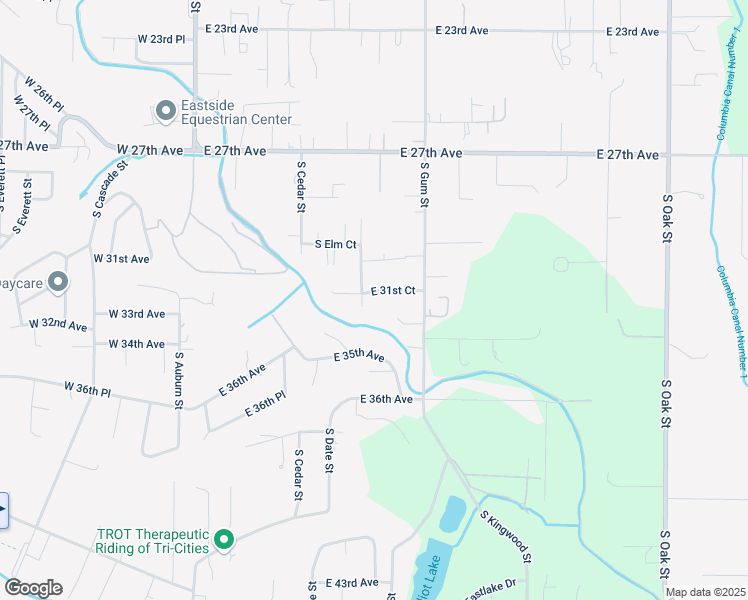 map of restaurants, bars, coffee shops, grocery stores, and more near 3103 S Elm Ct in Kennewick