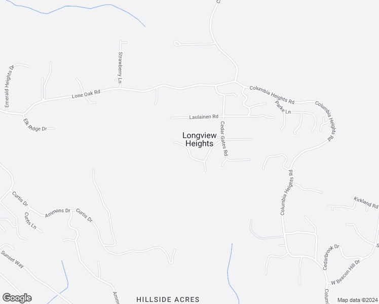 map of restaurants, bars, coffee shops, grocery stores, and more near 25 Alpine Way in Longview