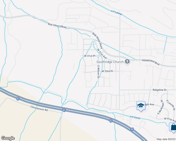 map of restaurants, bars, coffee shops, grocery stores, and more near 3417 S Sherman St in Kennewick