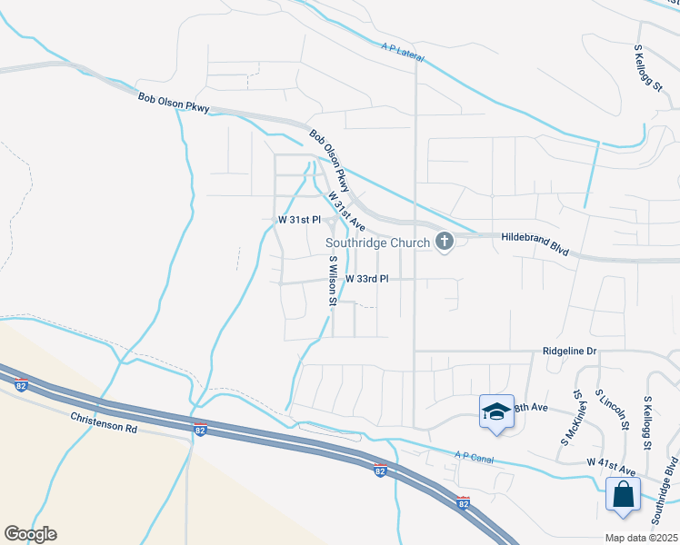 map of restaurants, bars, coffee shops, grocery stores, and more near 7001 w 32nd ave in Kennewick