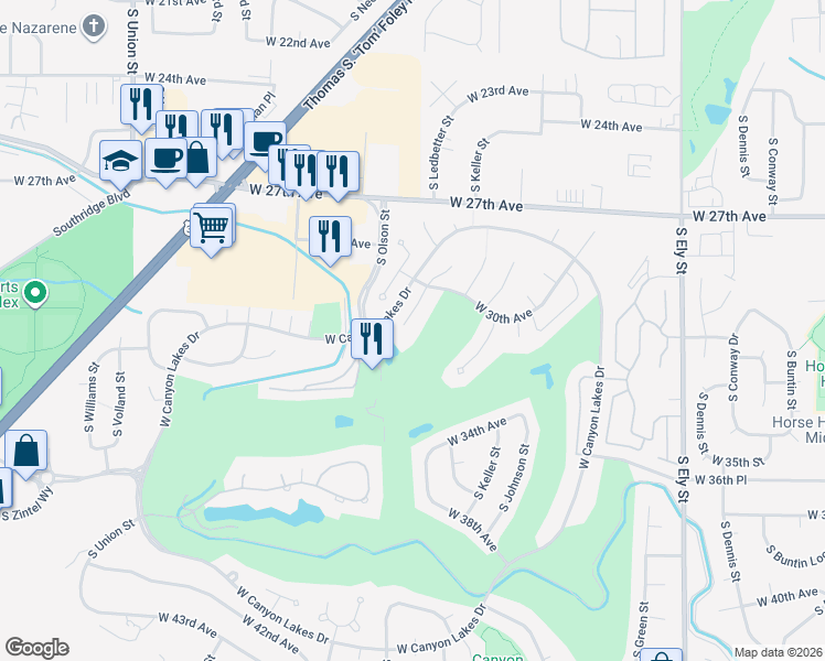 map of restaurants, bars, coffee shops, grocery stores, and more near 3103 South Morain Place in Kennewick