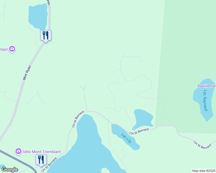 map of restaurants, bars, coffee shops, grocery stores, and more near 60 Allée des Perséides in Mont-Tremblant
