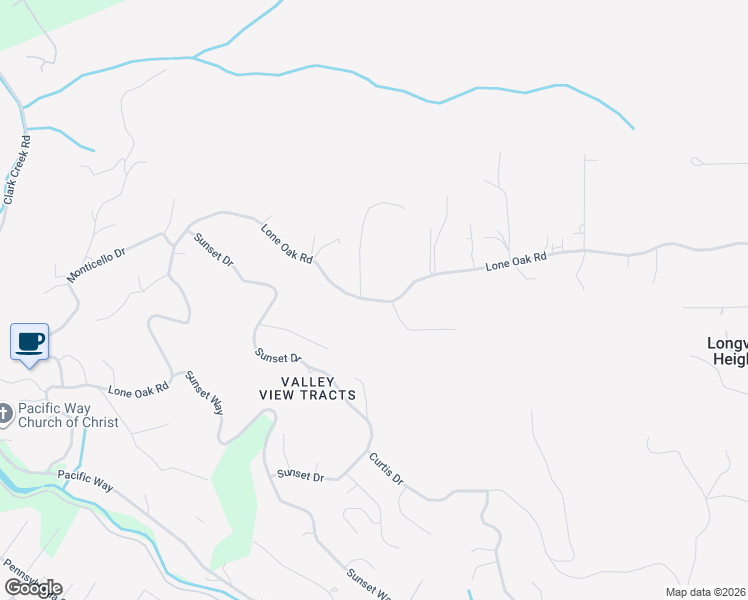 map of restaurants, bars, coffee shops, grocery stores, and more near 547 Lone Oak Road in Longview