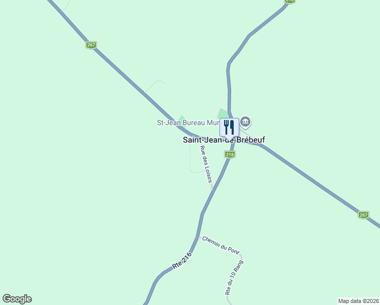 map of restaurants, bars, coffee shops, grocery stores, and more near Rue du Moulin in Saint-Jean-de-Brébeuf