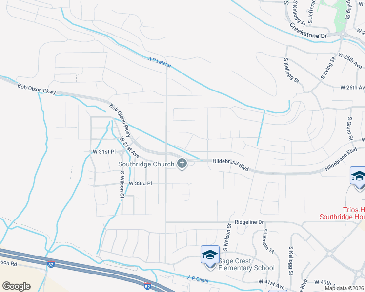 map of restaurants, bars, coffee shops, grocery stores, and more near 3315 South Sherman Street in Kennewick