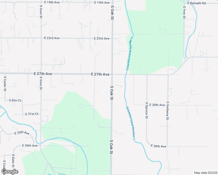 map of restaurants, bars, coffee shops, grocery stores, and more near 18604 South Oak Street in Kennewick
