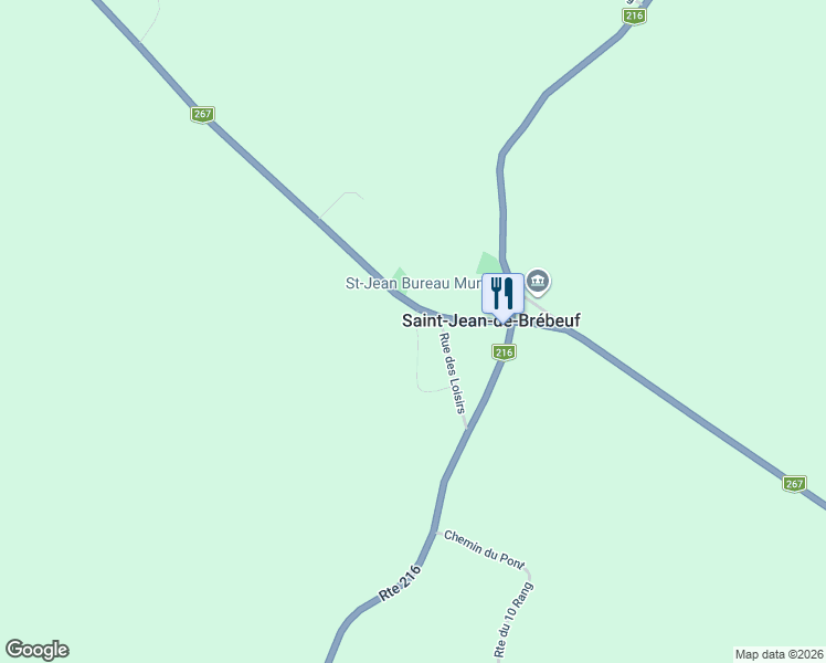 map of restaurants, bars, coffee shops, grocery stores, and more near Rue du Moulin in Saint-Jean-de-Brébeuf