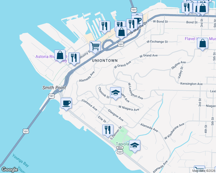 map of restaurants, bars, coffee shops, grocery stores, and more near 300 Pleasant Avenue in Astoria