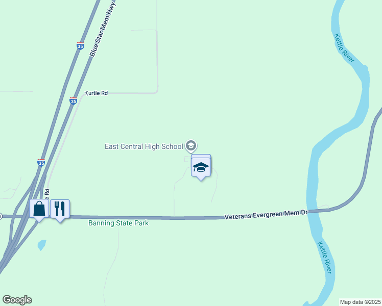 map of restaurants, bars, coffee shops, grocery stores, and more near 61085 Minnesota 23 in Finlayson