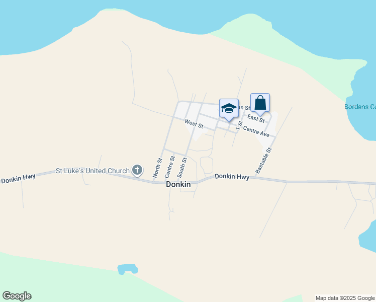 map of restaurants, bars, coffee shops, grocery stores, and more near South Street in Donkin