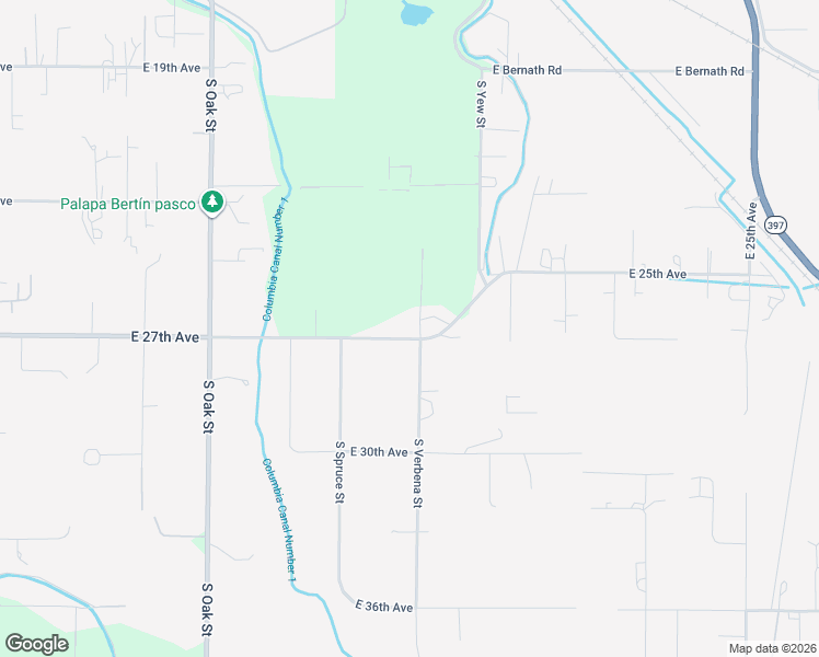 map of restaurants, bars, coffee shops, grocery stores, and more near 195912 East 27th Avenue in Kennewick