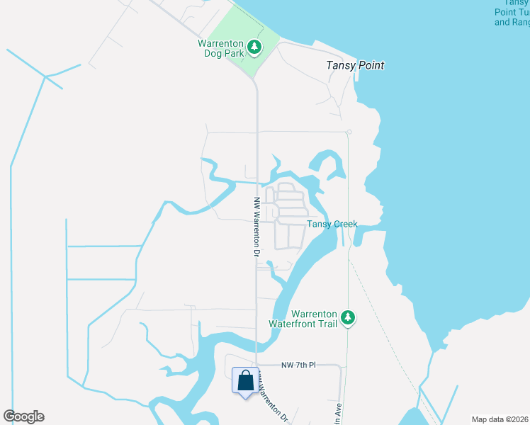 map of restaurants, bars, coffee shops, grocery stores, and more near 1070 Northwest Warrenton Drive in Warrenton