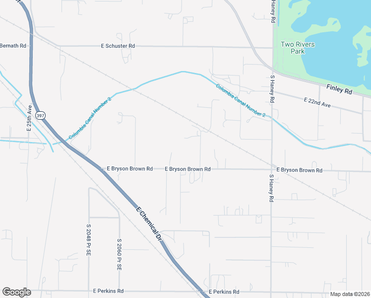map of restaurants, bars, coffee shops, grocery stores, and more near 208404 East Bryson Brown Road in Kennewick