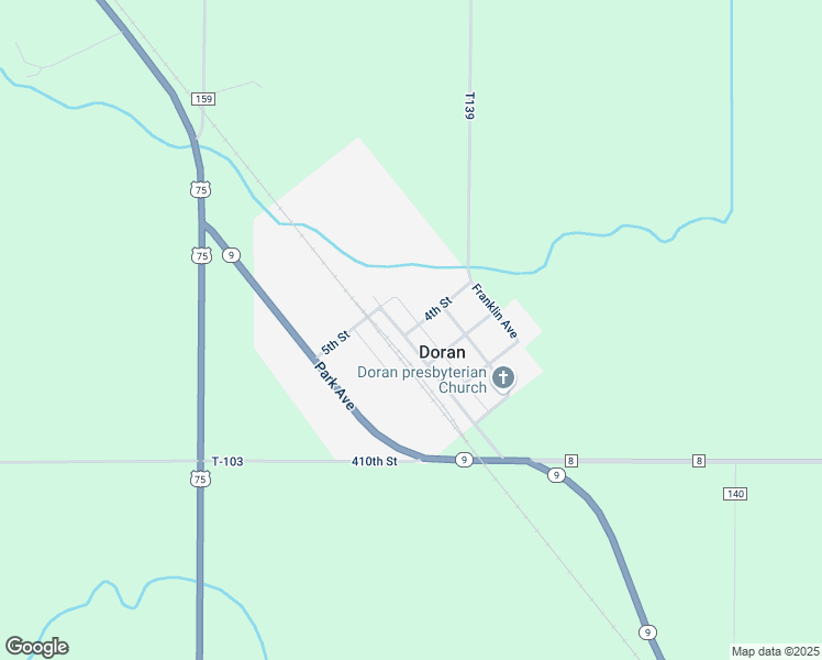 map of restaurants, bars, coffee shops, grocery stores, and more near 1103 4th Street in Doran