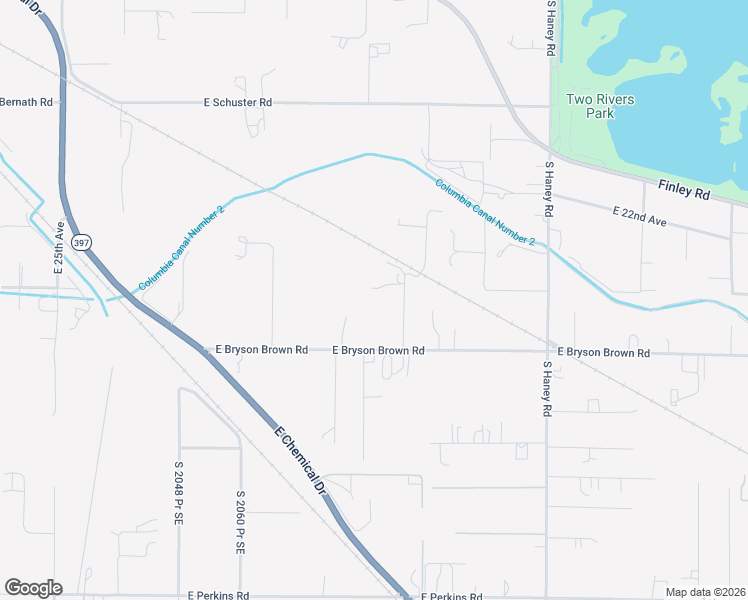 map of restaurants, bars, coffee shops, grocery stores, and more near 208404 East Bryson Brown Road in Kennewick