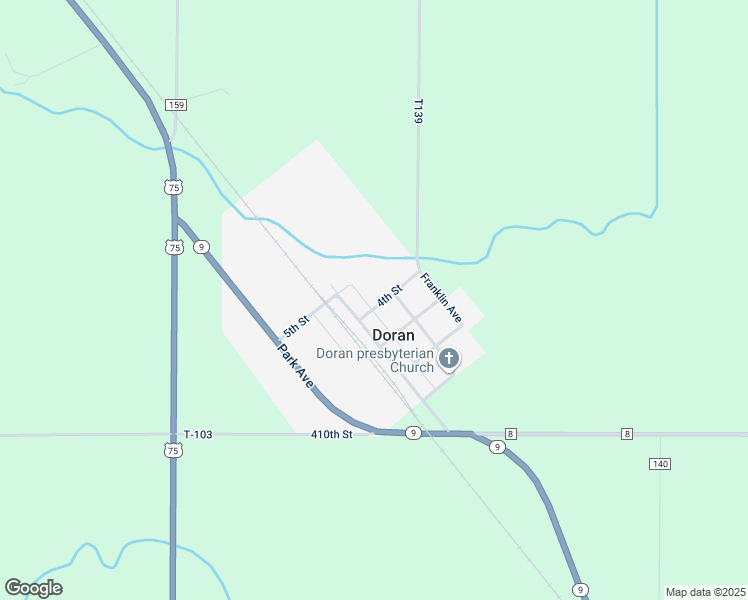 map of restaurants, bars, coffee shops, grocery stores, and more near 1103 4th Street in Doran