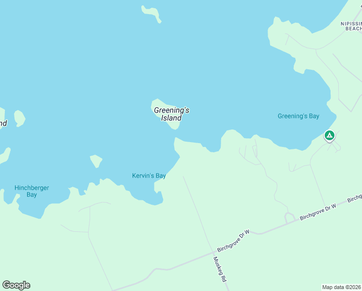 map of restaurants, bars, coffee shops, grocery stores, and more near 159 Kervins Bay Road in Nipissing