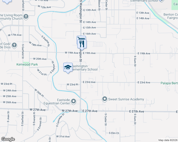 map of restaurants, bars, coffee shops, grocery stores, and more near 33 East 23rd Avenue in Kennewick
