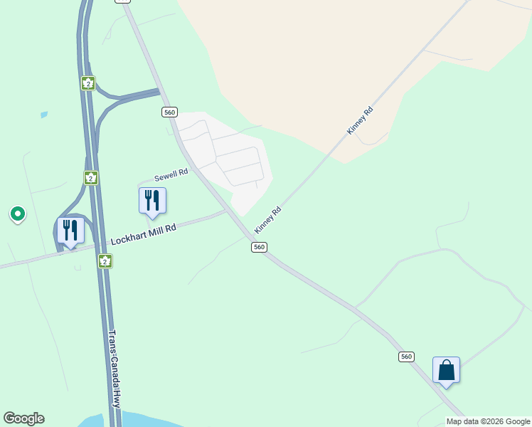 map of restaurants, bars, coffee shops, grocery stores, and more near 272 New Brunswick 560 in Carleton County