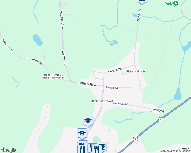 map of restaurants, bars, coffee shops, grocery stores, and more near 18 Poland Street in Reserve Mines