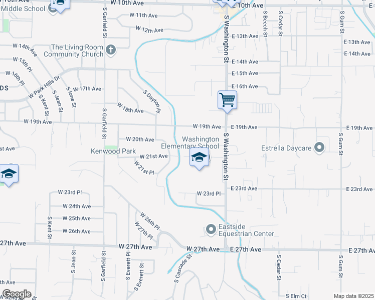 map of restaurants, bars, coffee shops, grocery stores, and more near 226 West 21st Avenue in Kennewick